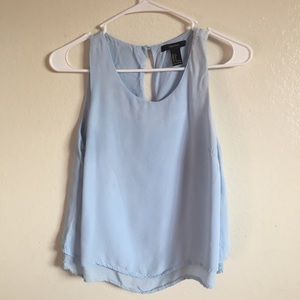 Blue sleeveless blouse
